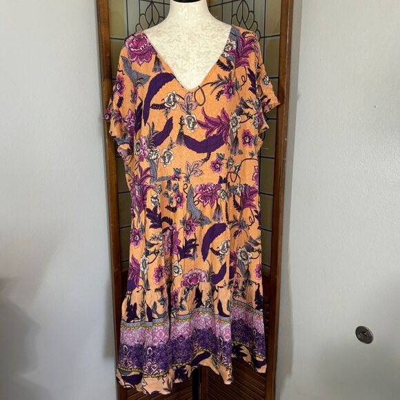 Loralette Journey Maxi Dress Peach Dulcie Easter Sunday Wedding Guest Size 26/28 - Picture 2 of 14